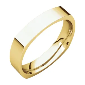 14k Yellow Gold 4mm Square Comfort Fit Band, Size 11