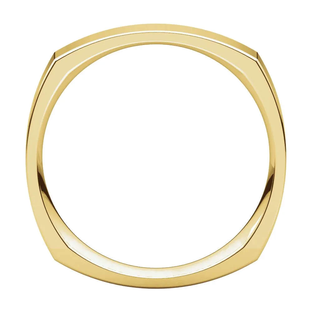 14k Yellow Gold 4mm Square Comfort Fit Band, Size 11