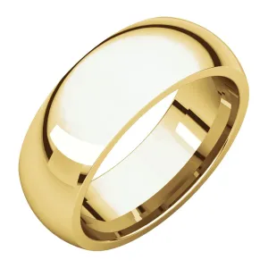 14k Yellow Gold 7mm Comfort Fit Band, Size 8