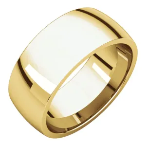14k Yellow Gold 8mm Light Comfort Fit Band, Size 11