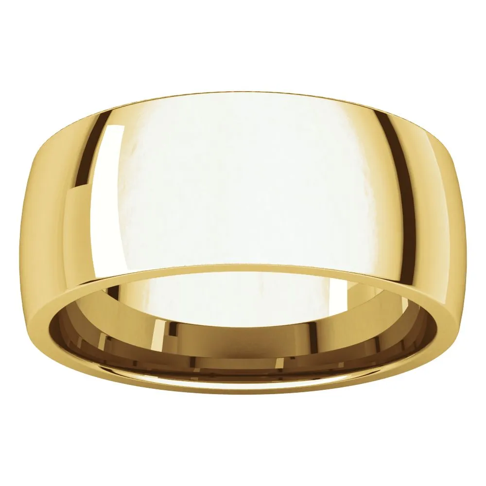 14k Yellow Gold 8mm Light Comfort Fit Band, Size 11