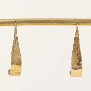 14k Yellow Gold Hammer Finish Earrings