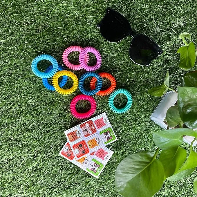 18 Pack Mosquito Repellent Bracelets with 60 Pack Mosquito Patches, DEET-Free Insect & Bug Repellent Wrist Bands for Kids & Adults Outdoor Camping Fishing Traveling