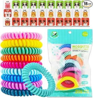 18 Pack Mosquito Repellent Bracelets with 60 Pack Mosquito Patches, DEET-Free Insect & Bug Repellent Wrist Bands for Kids & Adults Outdoor Camping Fishing Traveling