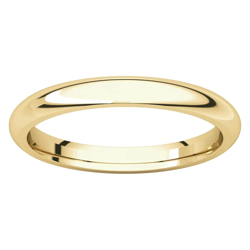 18k Yellow Gold 2.5mm Comfort Fit Band, Size 5.5