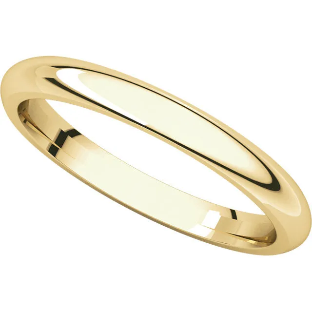 18k Yellow Gold 2.5mm Comfort Fit Band, Size 5.5