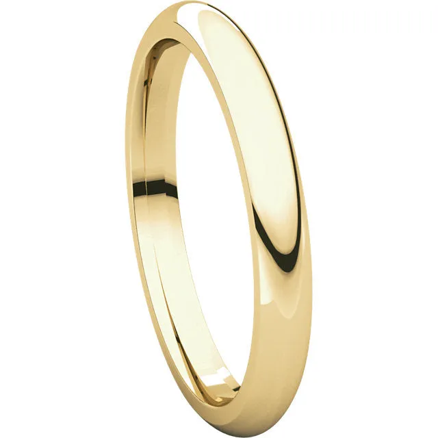 18k Yellow Gold 2.5mm Comfort Fit Band, Size 5.5