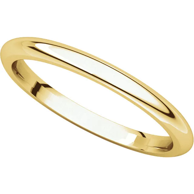 18k Yellow Gold 2mm Comfort Fit Band, Size 7