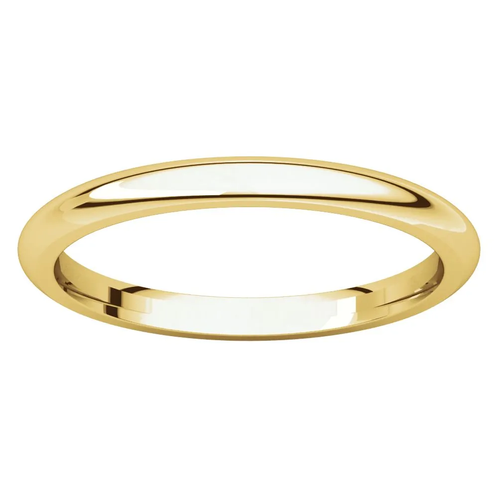 18k Yellow Gold 2mm Comfort Fit Band, Size 7