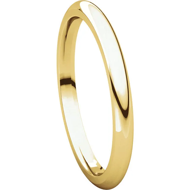 18k Yellow Gold 2mm Comfort Fit Band, Size 7