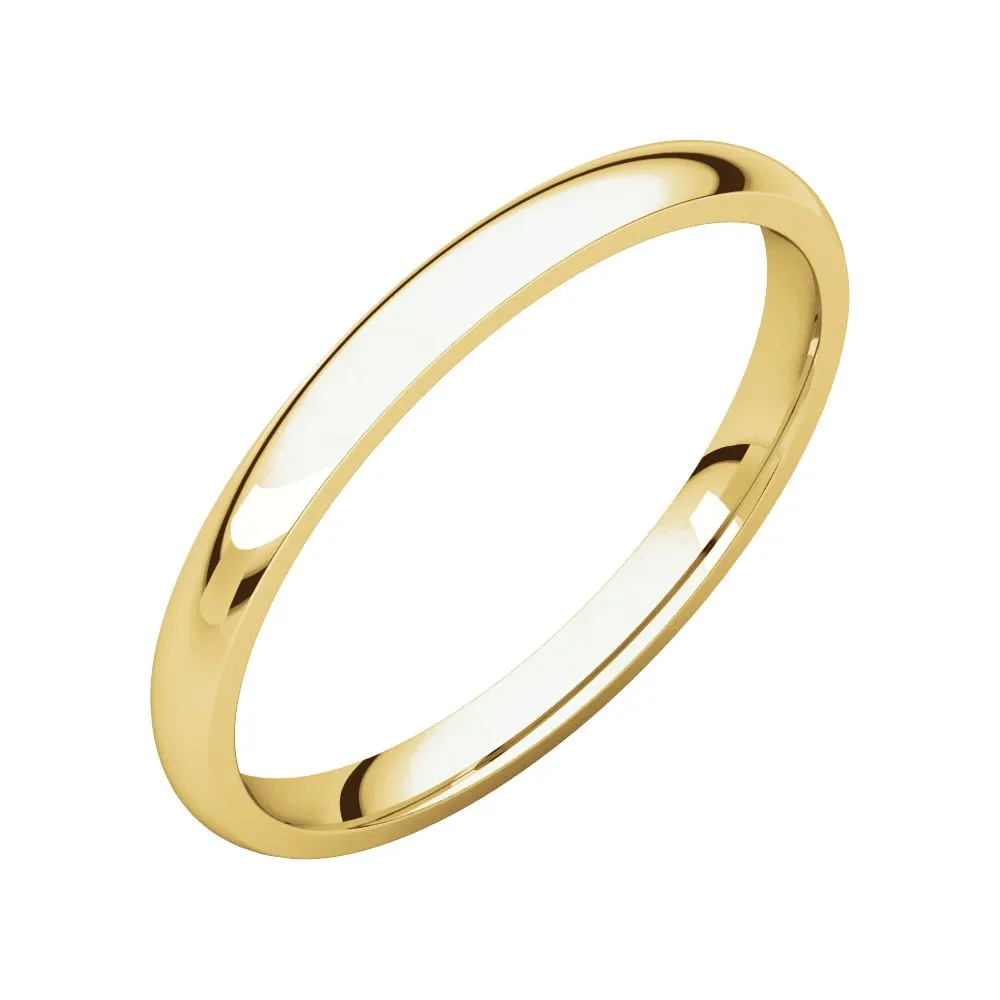 18k Yellow Gold 2mm Light Comfort Fit Band, Size 4