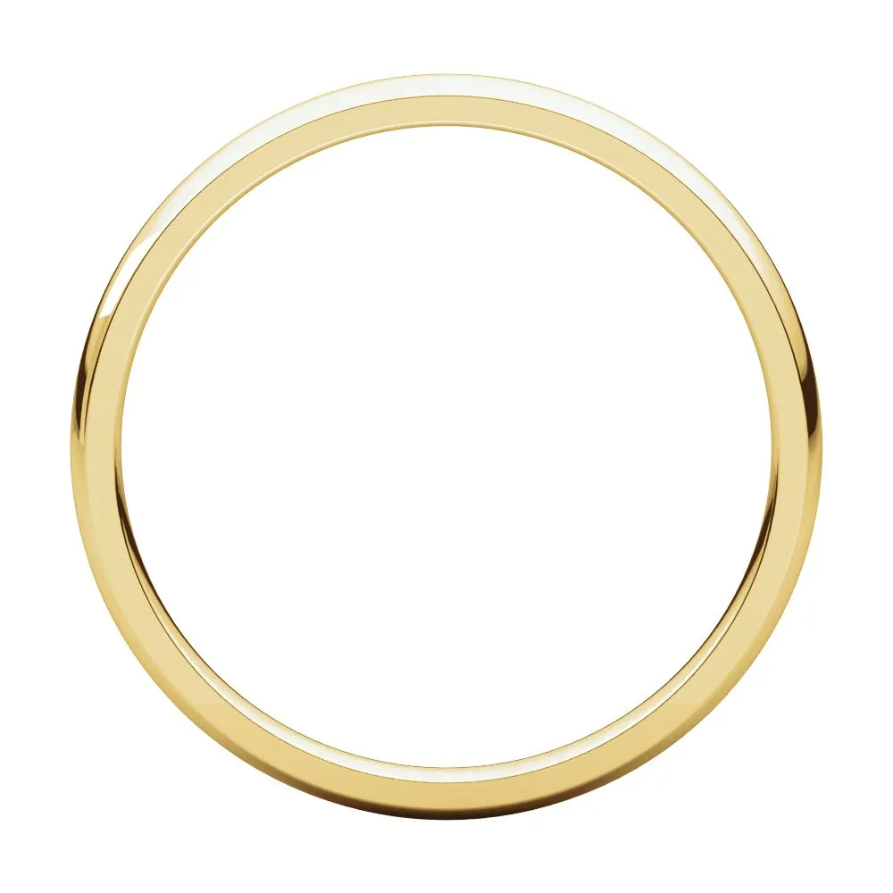 18k Yellow Gold 2mm Light Comfort Fit Band, Size 4