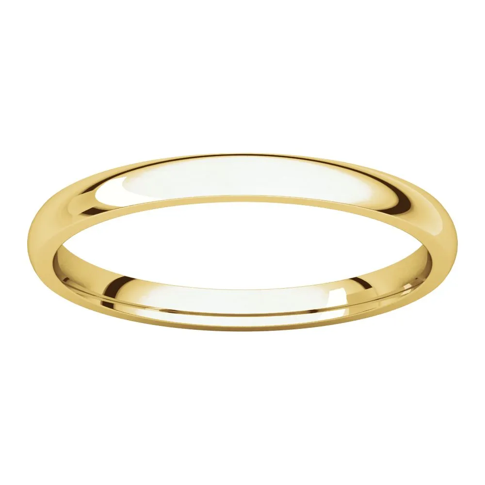 18k Yellow Gold 2mm Light Comfort Fit Band, Size 4
