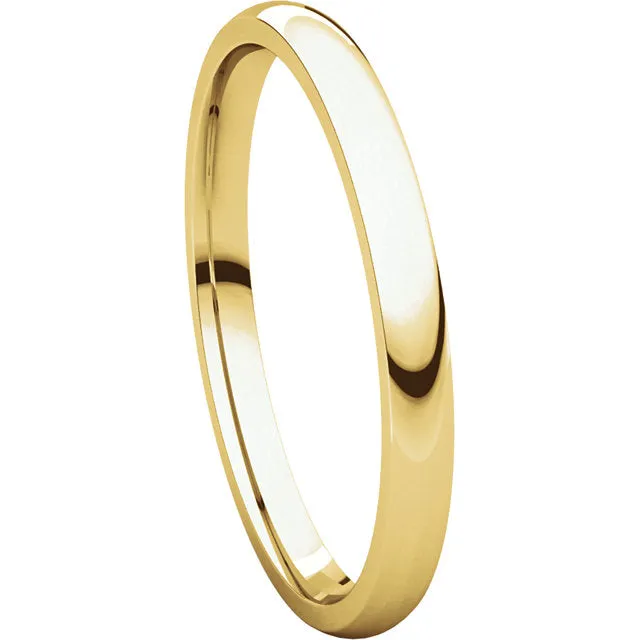 18k Yellow Gold 2mm Light Comfort Fit Band, Size 4
