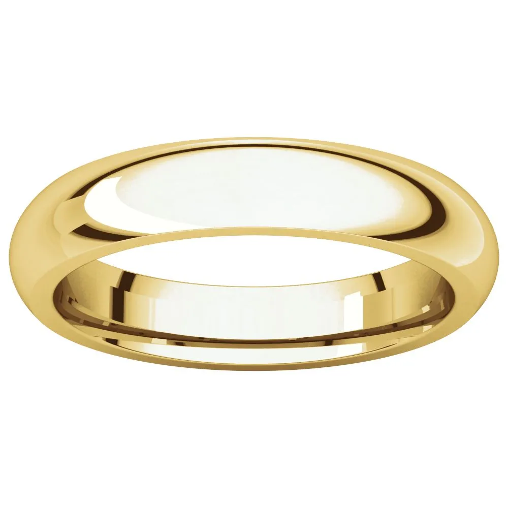 18k Yellow Gold 4mm Comfort Fit Band, Size 10
