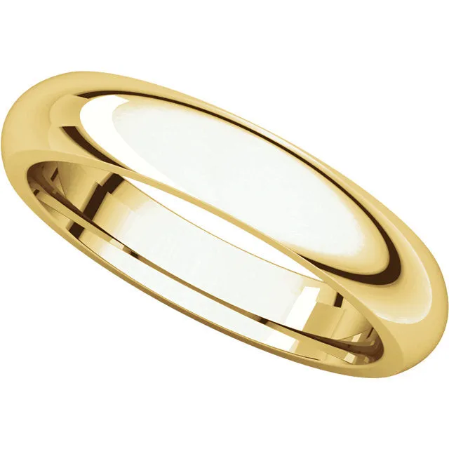 18k Yellow Gold 4mm Comfort Fit Band, Size 10
