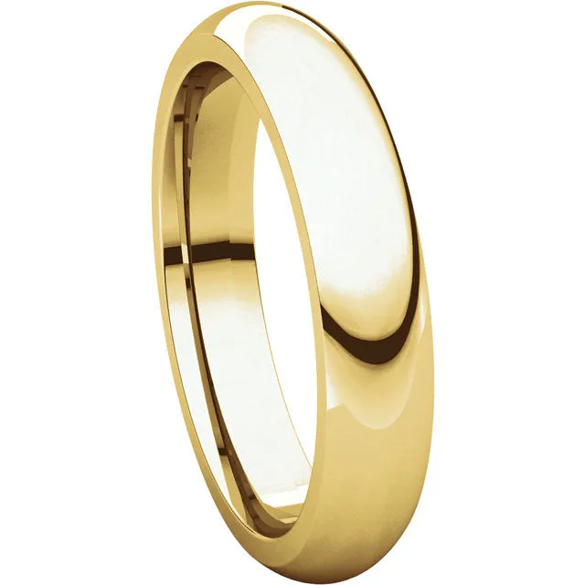 18k Yellow Gold 4mm Comfort Fit Band, Size 10