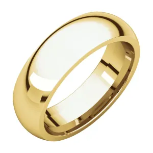 18k Yellow Gold 6mm Comfort Fit Band, Size 8.5