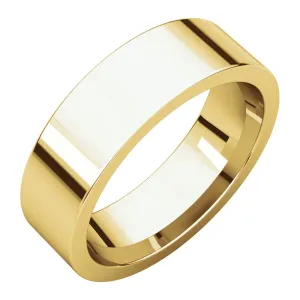 18k Yellow Gold 6mm Flat Comfort Fit Band, Size 11