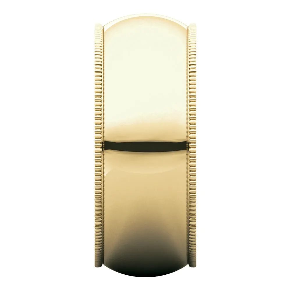 18k Yellow Gold 8mm Milgrain Comfort Fit Band, Size 10.5