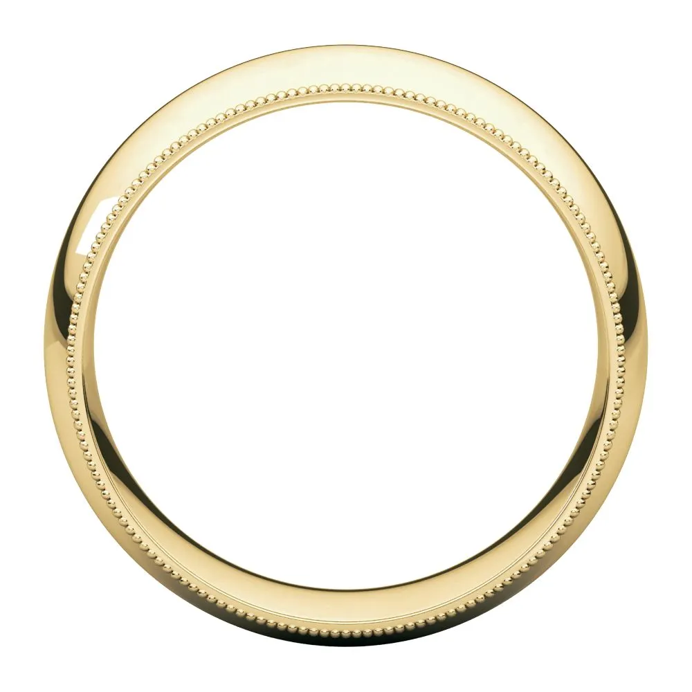 18k Yellow Gold 8mm Milgrain Comfort Fit Band, Size 10.5