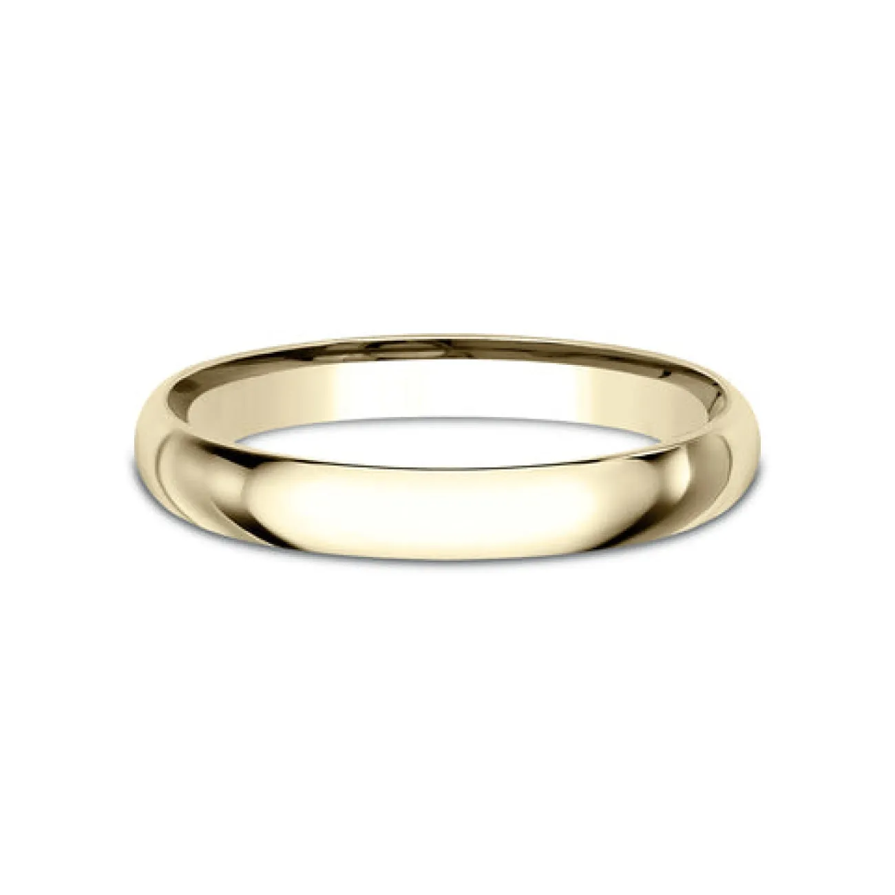 18K Yellow Gold Regular Dome Comfort Fit 2.5 Wedding Band Ring