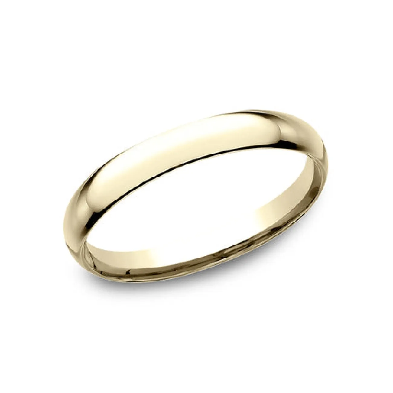 18K Yellow Gold Regular Dome Comfort Fit 2.5 Wedding Band Ring