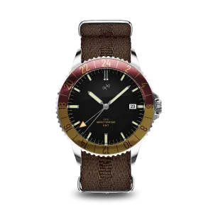 1970 Haagen GMT Automatic, Steel / Burgundy - Swiss Made