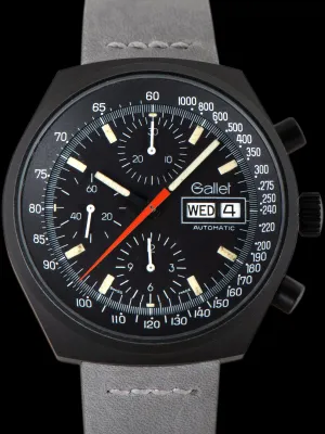 1980s Gallet Multichron 12 Automatic Chronograph PVD 'Valjoux Cal. 7750' "Top Gun"