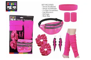 1980's Neon Pink Accessories Workout Set