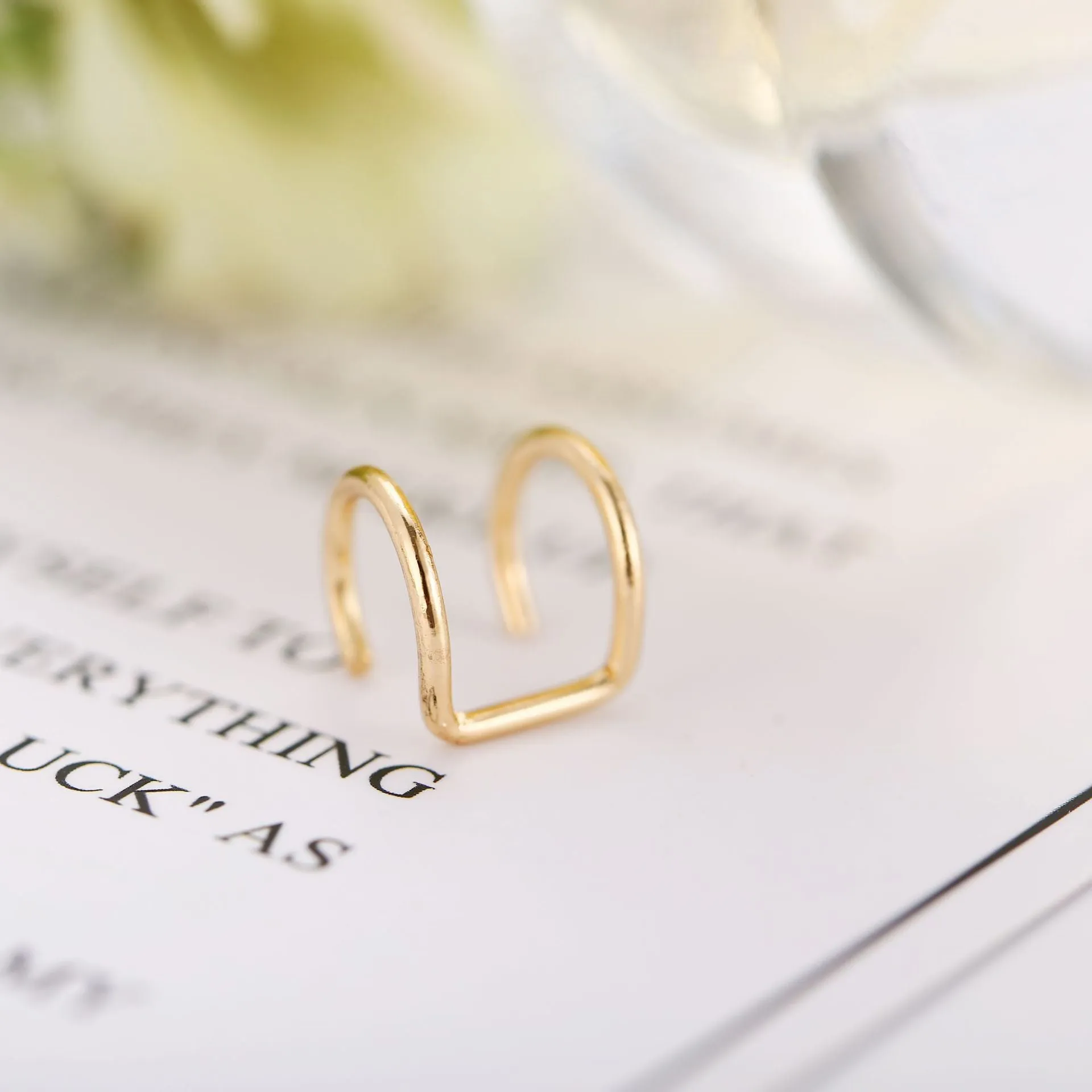 2 Piece Ear Cuff 18K Gold Plated Earring in 18K Gold Plated ITALY Design