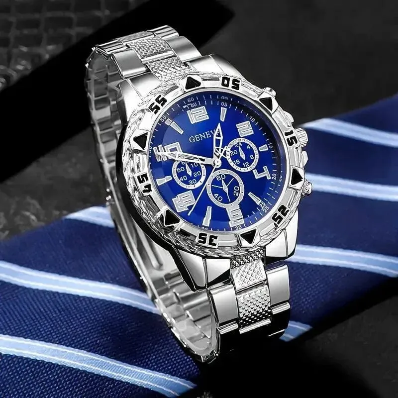 2-Pieces: High-End Fashion Handsome Quartz Wrist Watch