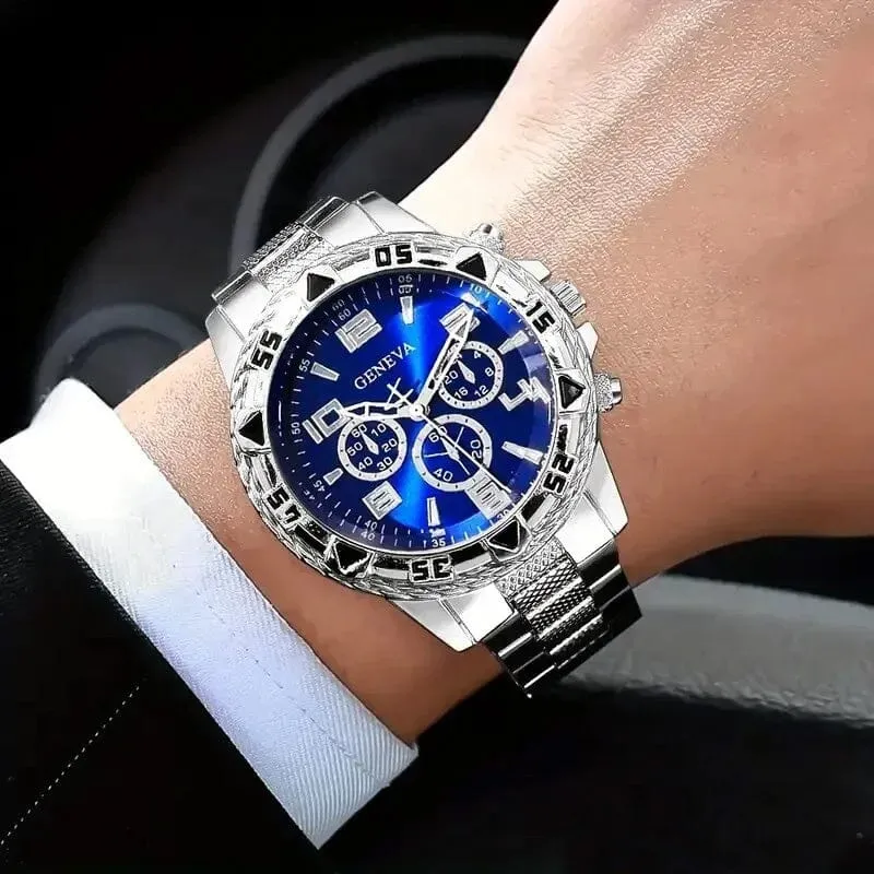 2-Pieces: High-End Fashion Handsome Quartz Wrist Watch