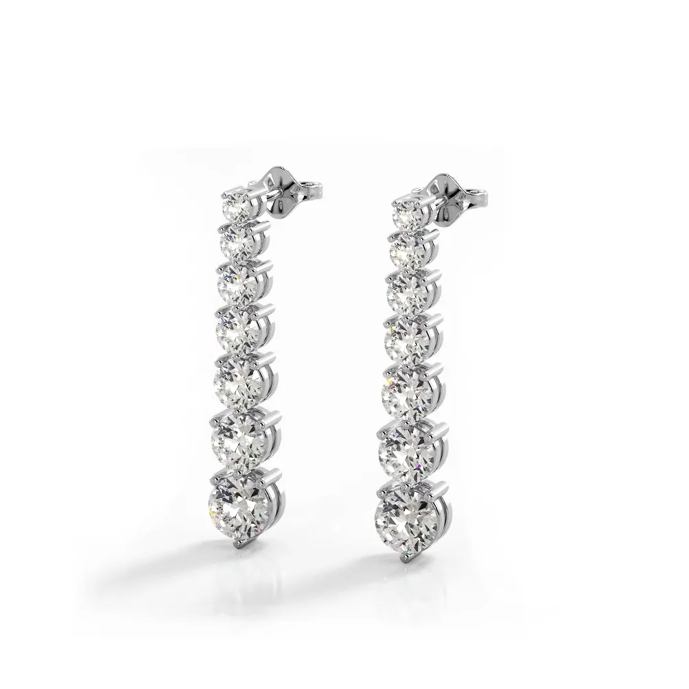 2.0 ctw. Round Diamond Cascade Drop Earrings
