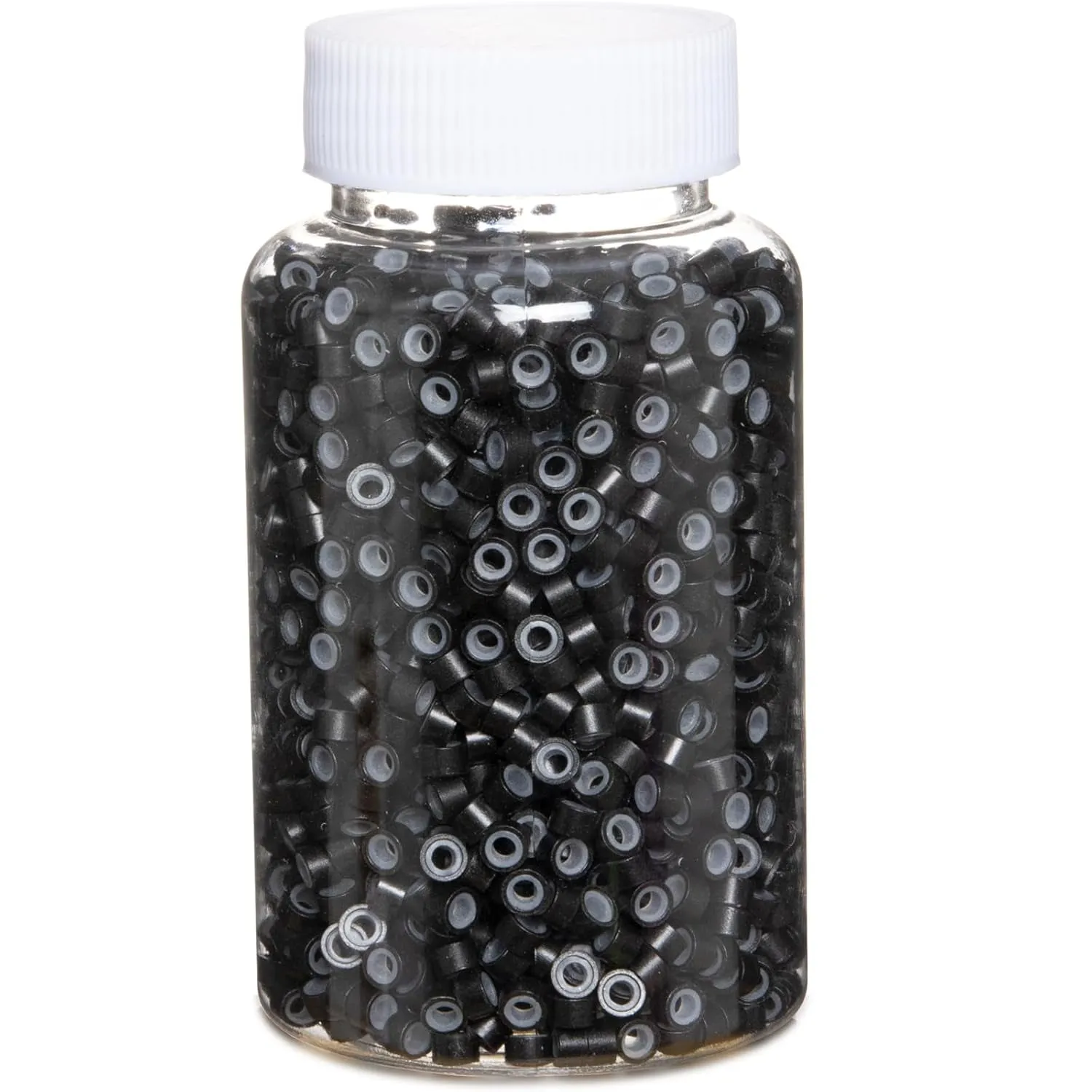 2500Pcs Hair Extentions Micro Rings Links Beads, 5Mm Silicone Lined Beads for Human Hair Extensions Tool-Multi-Colored