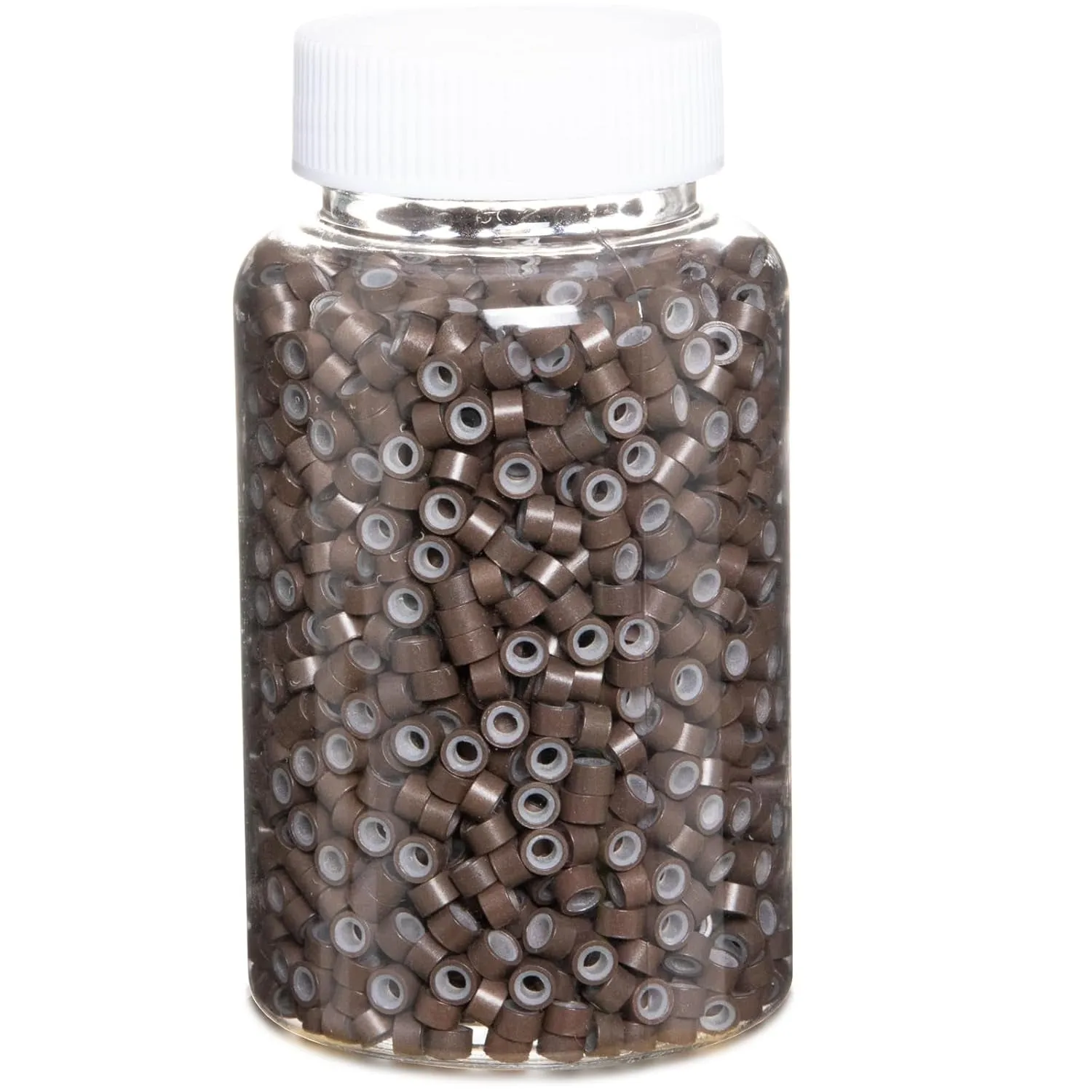 2500Pcs Hair Extentions Micro Rings Links Beads, 5Mm Silicone Lined Beads for Human Hair Extensions Tool-Multi-Colored