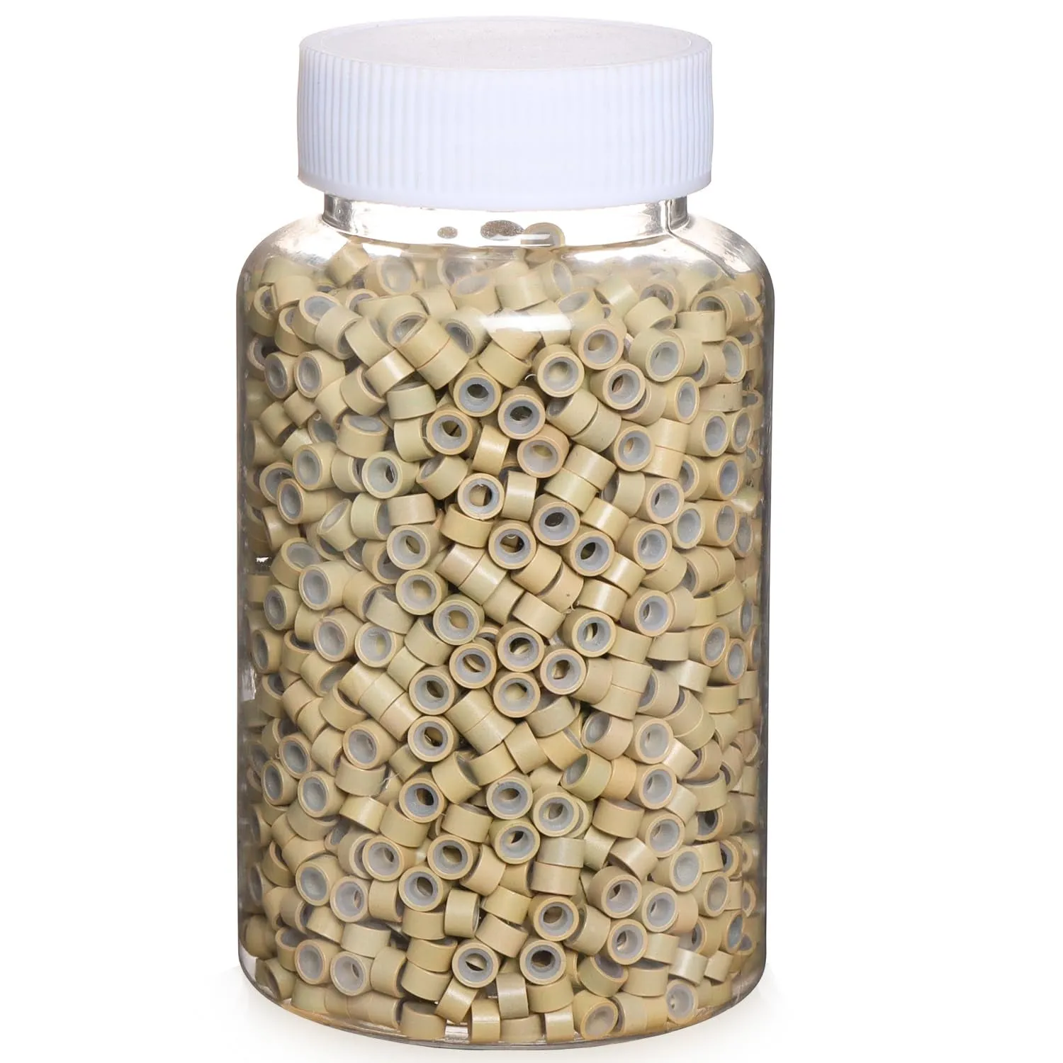 2500Pcs Hair Extentions Micro Rings Links Beads, 5Mm Silicone Lined Beads for Human Hair Extensions Tool-Multi-Colored