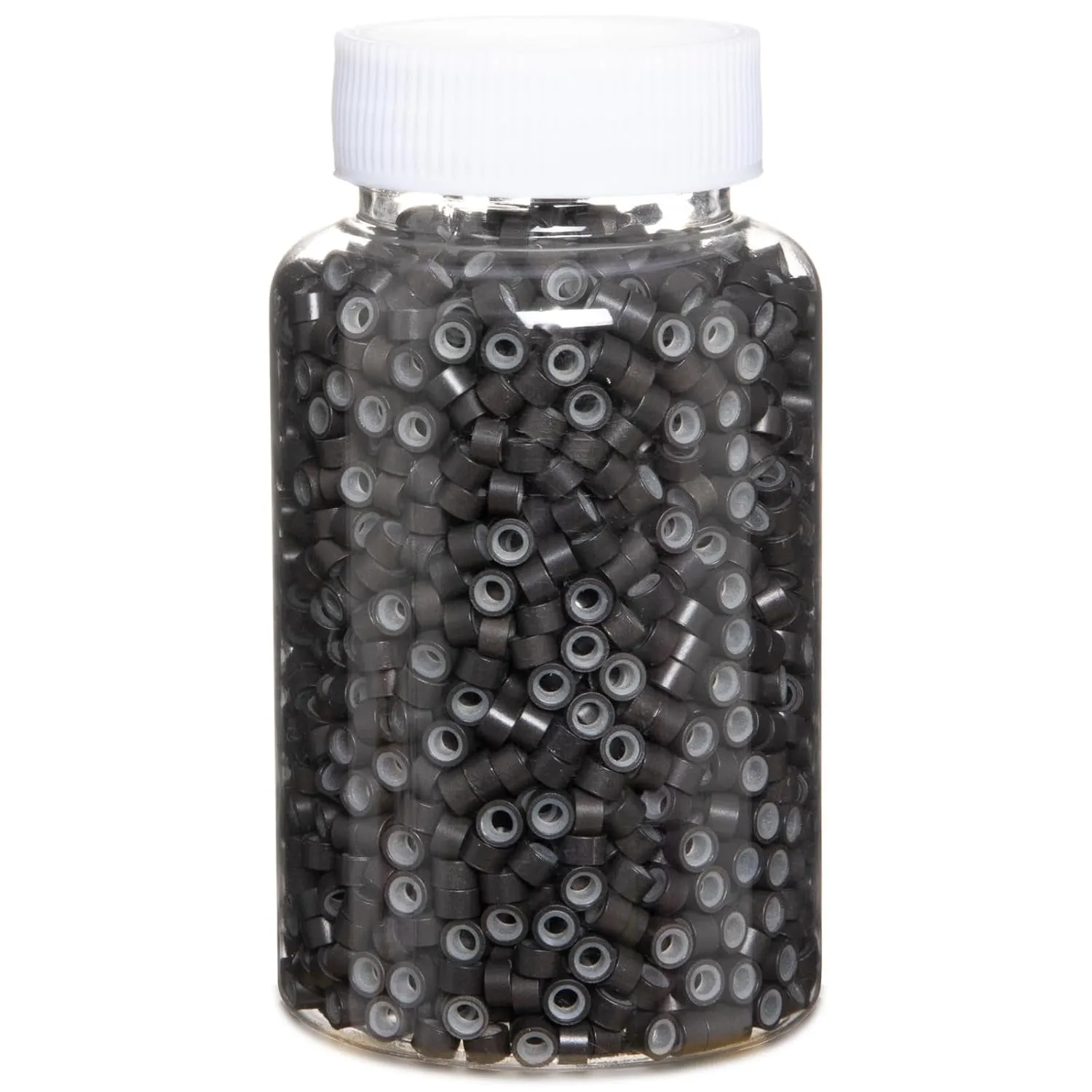 2500Pcs Hair Extentions Micro Rings Links Beads, 5Mm Silicone Lined Beads for Human Hair Extensions Tool-Multi-Colored