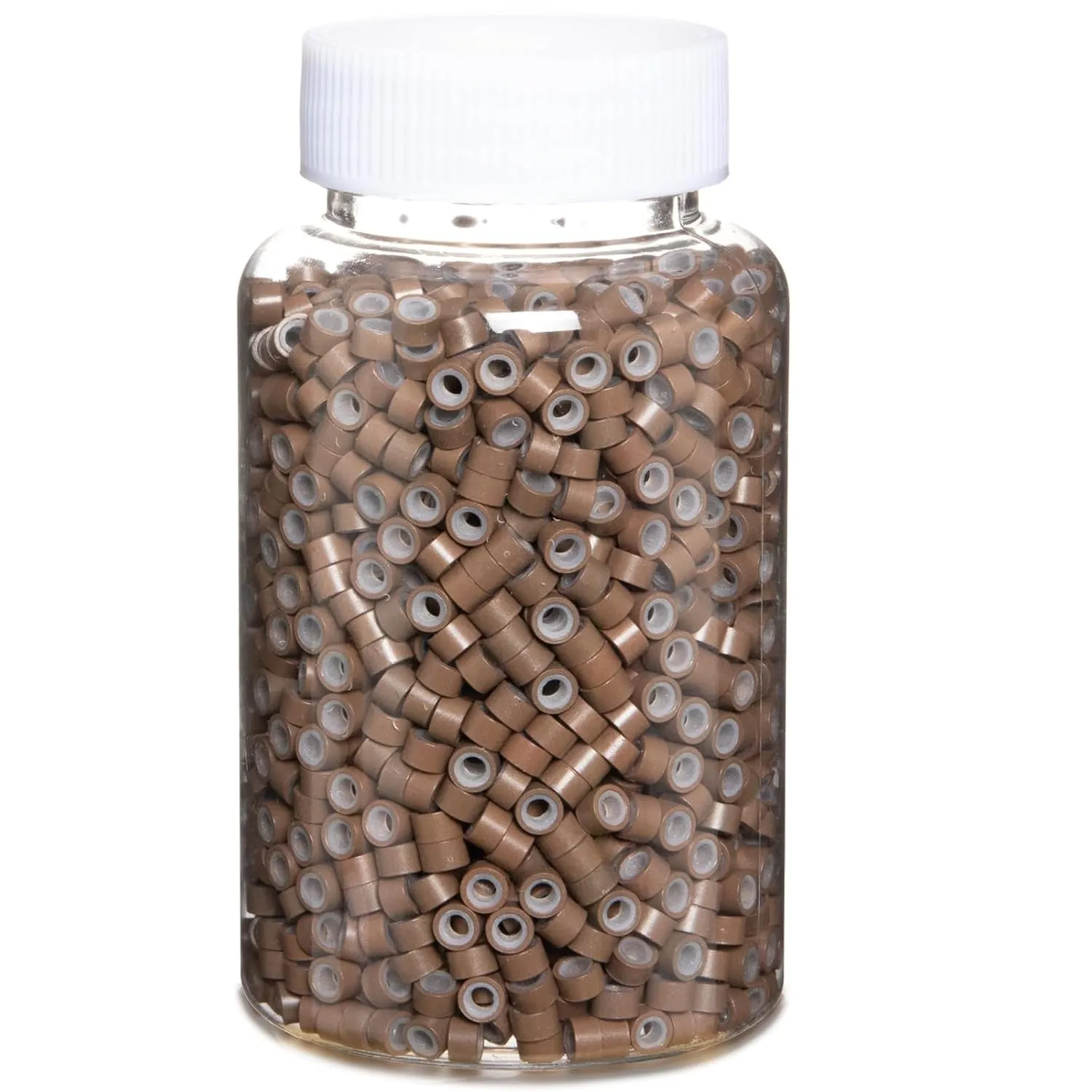 2500Pcs Hair Extentions Micro Rings Links Beads, 5Mm Silicone Lined Beads for Human Hair Extensions Tool-Multi-Colored