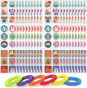 360 Pack Mosquito Repellent Stickers for Kids, with 6 Pack Mosquito Repellent Bracelets, Natural DEET-Free, Plant Ingredients, Mosquito Patches for Outdoor Camping & Travel