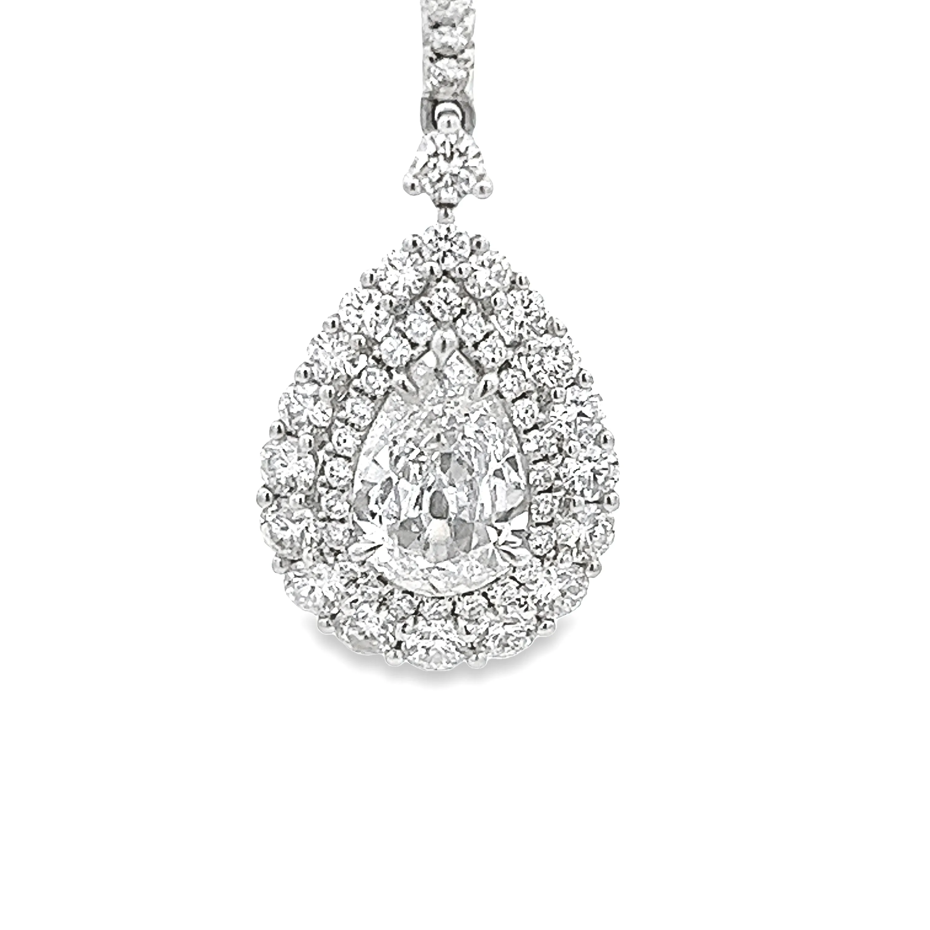 3.61ct 18k White Gold Diamond Drop Earrings