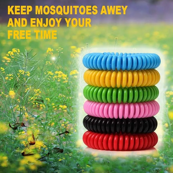 50 Pack Mosquito Repellent Bracelets, DEET-Free Mosquito Bands for Adults and Kids, Individually Wrapped Repellent Wristbands for Outdoor Camping Fishing Traveling
