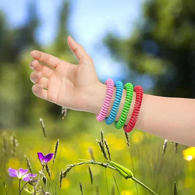 50 Pack Mosquito Repellent Bracelets, DEET-Free Mosquito Bands for Adults and Kids, Individually Wrapped Repellent Wristbands for Outdoor Camping Fishing Traveling