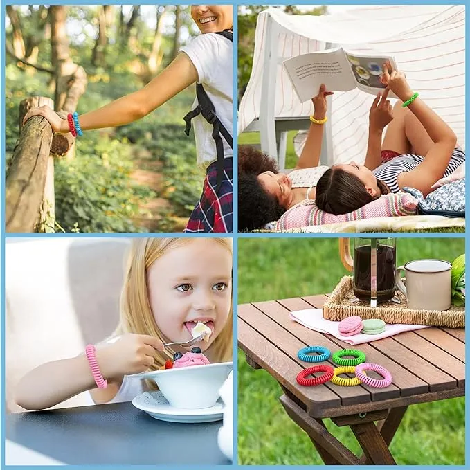 50 Pack Mosquito Repellent Bracelets, DEET-Free Mosquito Bands for Adults and Kids, Individually Wrapped Repellent Wristbands for Outdoor Camping Fishing Traveling