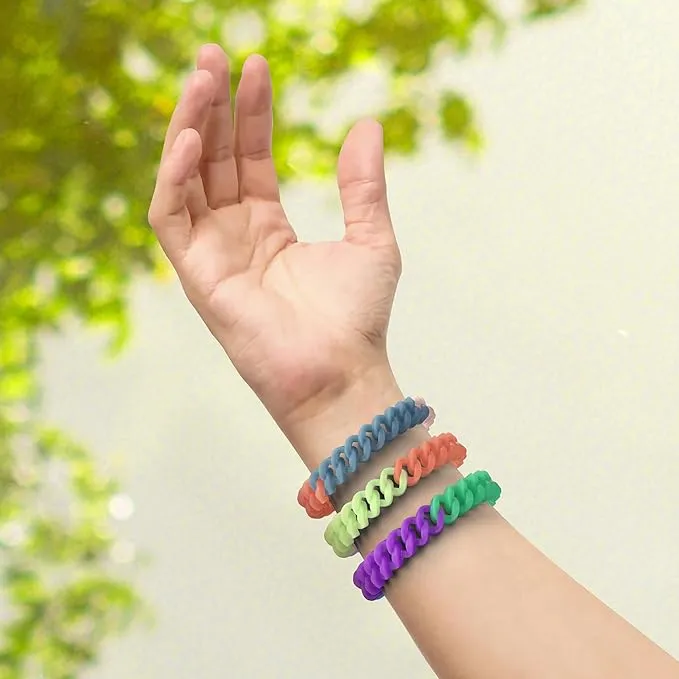 6 Pack Mosquito Repellent Bracelets for Adults and Kids, DEET-Free Insect & Bug Repellent Bands, Individually Wrapped Repellent Wristbands for Outdoor Camping Traveling