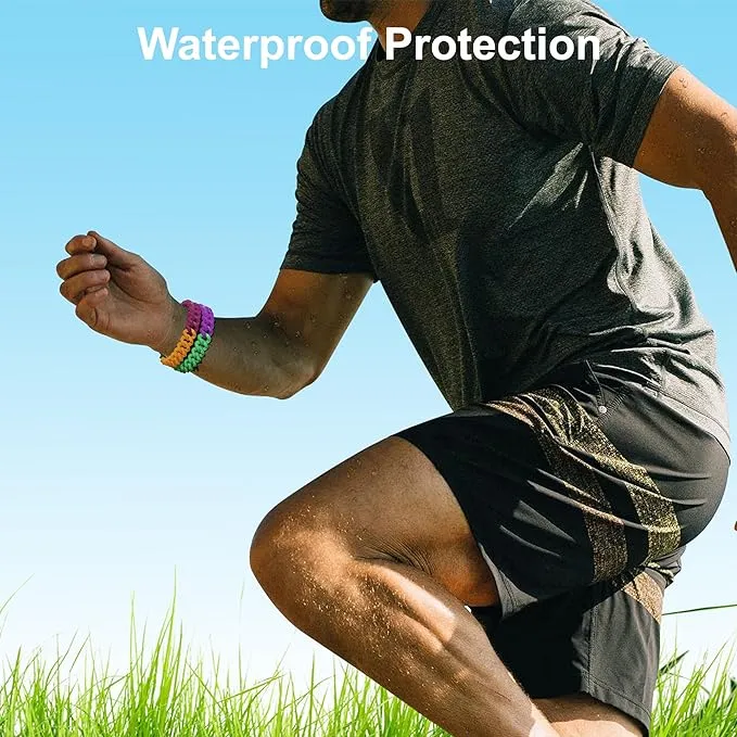 6 Pack Mosquito Repellent Bracelets for Adults and Kids, DEET-Free Insect & Bug Repellent Bands, Individually Wrapped Repellent Wristbands for Outdoor Camping Traveling