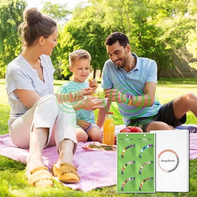6 Pack Mosquito Repellent Bracelets for Adults and Kids, DEET-Free Insect & Bug Repellent Bands, Individually Wrapped Repellent Wristbands for Outdoor Camping Traveling