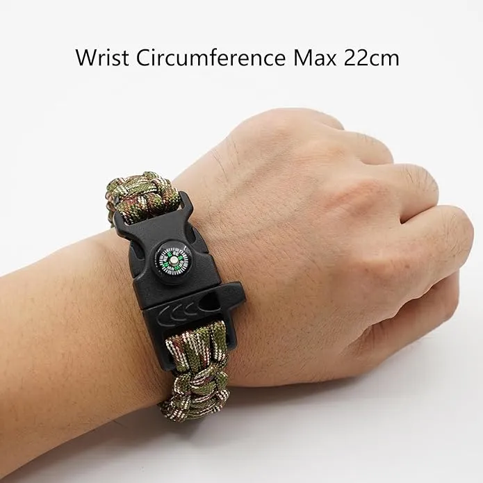 8 Pack 3in1 Emergency Survival Bracelet with Whistle and Compass,Survival Kit,Wild Camping Equipment Kit,Wildness Emergency Survival Kit for Camping,Outdoor Travel, Hiking, Emergency Survival Or First Aid.