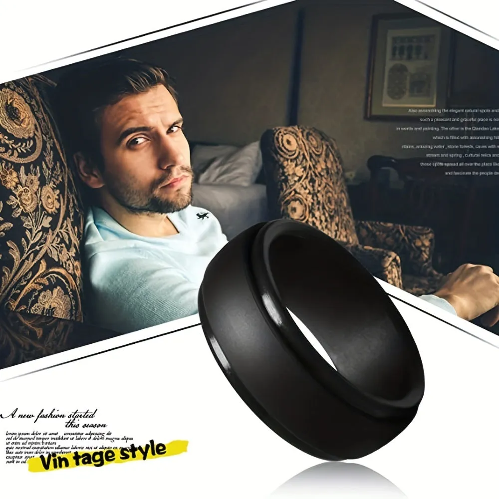 9MM Silicone Rubber Wedding Bands Men Women Rings Men's Jewelry