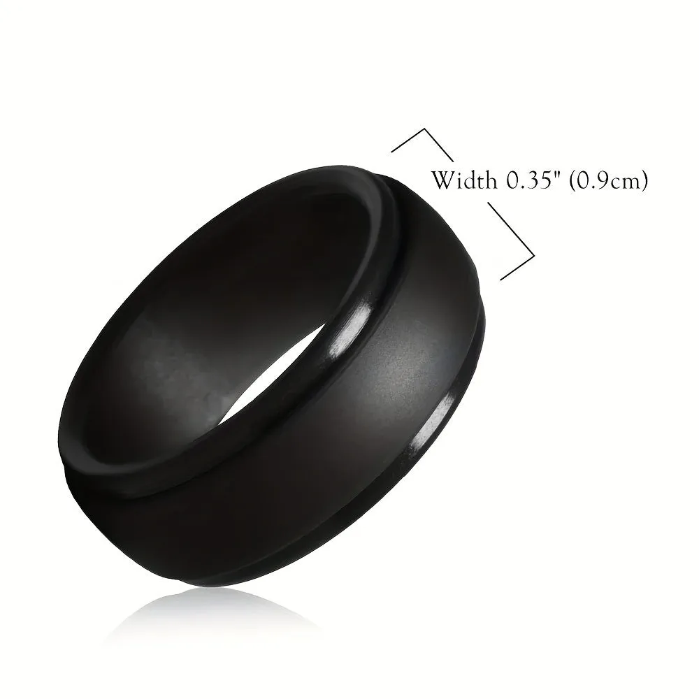 9MM Silicone Rubber Wedding Bands Men Women Rings Men's Jewelry